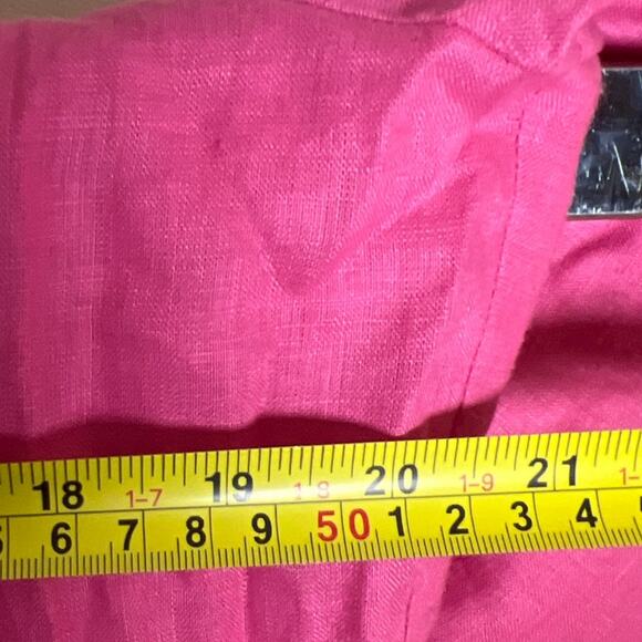 Nordstrom Large Pink Linen Button Down Women Shirt Blouse - Picture 5 of 6